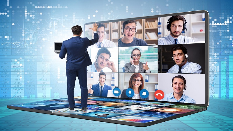 Concept of remote video conferencing during the pandemic